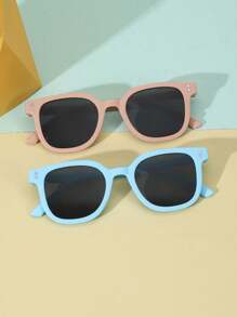 2pcs Kids Fashion Casual Fashion Glasses, Suitable For Playing, Outdoor Travel, Beach Vacation - Multicolor - View 16