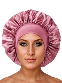 Customized Satin Smooth Sleep Cap, Can Be Customized With Name Or Logo, With Loose Elastic Band, Nighttime Hair Cap For Women, Suitable For All Hair Types