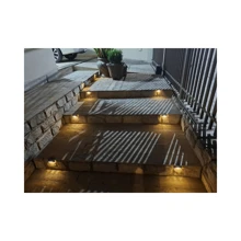 Solar Energy Stair Bollard Kit External LED Surface Mounted Light Black