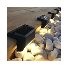 Solar Energy Stair Bollard Kit External LED Surface Mounted Light Black