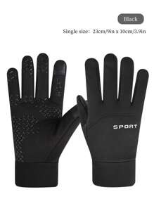 1 件户外秋冬保暖内衬防风防水防滑触屏手套男士 - 适合驾驶、跑步、骑自行车羊毛手套添加绒毛 - 彩色 - 查看 8