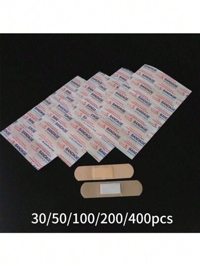 (30/50/100/200/400 peças de band-aids de PE) Bandagens, band-aids impermeáveis multiuso feitos de material de PE, band-aids resistentes ao desgaste, bandagens criativas, fáceis de transportar, reserva familiar para tratamento de emergência de ferimentos para bolsa de kit de emergência