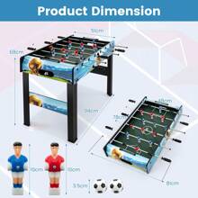 94cm Foosball Table Tabletop Soccer Game With Removable Legs Foosball Games Blue - Blue - View 3