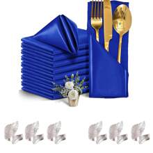 Set da 6 anelli portaposate verdi a forma di coda di topo e 6 anelli portaposate argentati a forma di foglia, riutilizzabili, adatti per matrimoni, ristoranti, banchetti, raduni familiari, decorazione da tavolo per feste, come regalo - Multicolore - Visualizzare 8