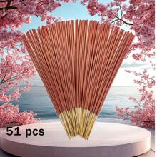 [Popular Choice] 21/51/101pcs High Quality Aromatic Incense Sticks - Cherry Blossom Scent, Suitable For Meditation/Hotel Sleep/Bath/Odor Removal, Etc. - Multicolor - View 10