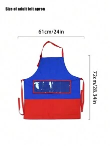 hoojojo 1 Peça Avental Criativo, Azul, Amarelo, Tamanho, Avental com Bolso, Avental de Drama, Livro de Imagens de Histórias, Adereços de Narração de Histórias, Adereços de Jogos Interativos, Família, Sala de Aula, Festa, Materiais Didáticos, Volta às Aulas