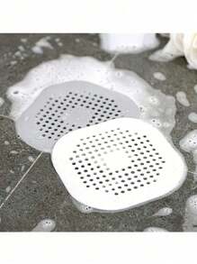 2/3 Packs Drain Cover Hair Catcher Pad, Silicone Tube Trap Shower With Sucker For Bathroom Kitchen, 5.7" Flat Square Rubber Strainer Plug Filter Bathtub Sink Home Drain Protectors Back To School - Multicolor - View 8