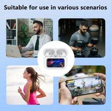A9 Pro Noise Cancelling Earbuds, Wireless Ear Buds Noise Cancelling Bluetooth Headphones USB Charging With 13 Functions LED Display Mic For Phone & Android (White) - 1 - View 7