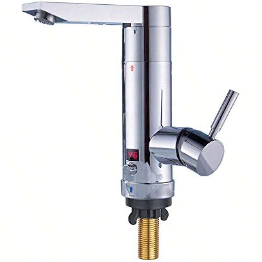 Electric Hot Water Taps 180°Swl Cold And Hot Water Taps With Lcd Temperature Display Adjustable Power Electric Instant Heater Sink Taps For Batoom Wasoom - ChromePlated1 - View 1