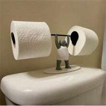 1 pieza Soporte para papel higiénico con personaje miniatura de levantador de pesas impreso en 3D, decoración divertida para el baño - Multicolor - Ver 4