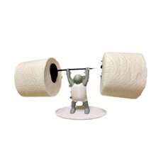 1 pieza Soporte para papel higiénico con personaje miniatura de levantador de pesas impreso en 3D, decoración divertida para el baño - Multicolor - Ver 3