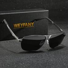 Occhiali da sole polarizzati con montatura grande, gambe in alluminio e magnesio con cerniere a molla, adatti per esterni, pesca, guida, uso classico aziendale per l estate, spiaggia, vacanza, all aperto, viaggio