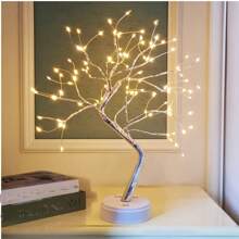 1PCS/2PCS 108 Simulated Led Tree Light Copper Wire Light, Touch Switch Home Romantic Decoration Night Light (Warm White) Without Battery, Outdoor Holiday Party Decoration, Wedding/Anniversary/Birthday/Thanksgiving/Halloween/Harvest Festival/Christmas/Valentine's Day Decoration - Warm Color-1PCS - View 1