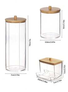 3 Packs Round Holder With Bamboo Lid, Makeup Round Pad Holder, Makeup Storage Dispenser Bathroom Jar Bamboo Bathroom Storage Jar Storage Container Bag,Room Decor, Bags,Makeup Bag,Vanity,Travel,Make Up Bag,Travel Essentials,Organizer,Storage,Travel Essential,Makeup Organizer,Makeup Bags,Make Up Organizer,Organiser,Toiletry Bag,Desk Organiser,Cosmetic Bag,Makeup Pouch,Make Up Organize,Vanity Accessories,Make Up Pouch,Make Up Bags,Jewellery Box,Pouch,Makeup Brush Holder,Brush Holder,Perfume Organiser,Pouch Bag,Gifts For Women,Christmas Gifts,Gift Ideas For Women