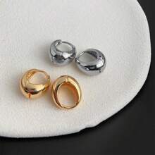 2pcs Simple Metal Drop Shaped Women's Earrings, Elegant Design, Suitable For Women's Daily Wear