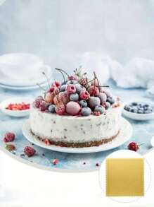 12-teilige Kuchenmatte: Quadratische gold-/silberne Kuchenmatte mit gewellten Kanten – geeignet für die Herstellung von Hochzeits-, Geburtstags- und Weihnachtskuchen – dicker Boden sorgt für Stabilität