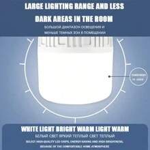 Bóng đèn LED sạc di động 20W/40W/60W/80W/100W/160W/450W, Gian hàng chợ đêm ngoài trời, Đèn cắm trại, Đèn khẩn cấp USB tiết kiệm năng lượng cho gia đình chống nước - trắng - Xem 6