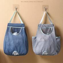 Garbage Bag Storage Box For Plastic Bag Wall Hanging Bag Washable Mesh Storage Bags Plastic Bag Holder Dispenser Kitchen Tools - Black - View 2