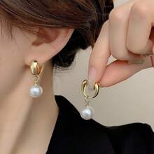jugalstar 1pair Anti-Tarnish Pearl Decorated Drop Earrings For Women - Pearl Drop Earrings - View 3