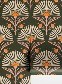 Blooming Fan Shaped Floral Wallpaper Self Adhesive Wallpaper Peel And Stick Wallpaper Black Background Wallpaper Removable Wallpaper Living Room Bedroom Wall Furniture Renovation Decorative Sticker 1 Roll 17.7" X 78.7"/118.1" Gifts Birthday Graduation Room Decor Home Decor Wall Decor Bathroom Decor Bedroom Decor Room Decoration Stuff Living Room Decor House Decor Home Decor Living Room Wall Paper Stickers Wall Stickers Wall Sticker - Multicolor - View 13