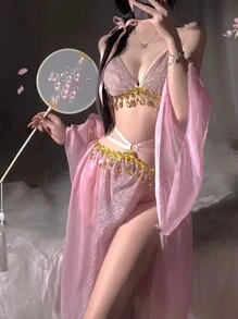 1 Set Of Exotic Costume, Sexy Lingerie Night Club Style, Uniform Temptation, No Need To Take Off Role-Playing Suit (This Set Is Quite Sexy, Not Suitable Conservative Ladies) Halloween - Multicolor - View 4