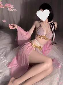 1 Set Of Exotic Costume, Sexy Lingerie Night Club Style, Uniform Temptation, No Need To Take Off Role-Playing Suit (This Set Is Quite Sexy, Not Suitable Conservative Ladies) Halloween - Multicolor - View 5