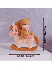 1pc Cute Bear Cake Decoration, Cartoon Trojan Bow Bear, Suitable For Baptism Party Gender Reveal Ceremony Cake Decoration, Birthday Party Cake Decoration, Cute Bear Theme Cake Decoration, Soft Rubber Material, Reusable (Pink Blue Green) - Multicolor - View 9