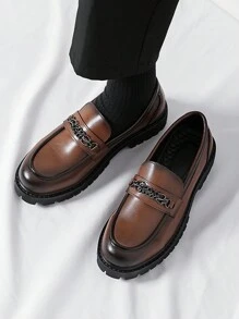 Mocassini uomo con suola spessa, polivalenti, scarpe casual eleganti da lavoro