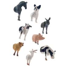 8个农场动物头像冰箱贴 - 马、牛、羊、猪，冰箱贴家居装饰，适用于厨房、办公室白板、洗碗机、学校储物柜、洗碗机设计 - 家禽動物頭部 - 查看 6