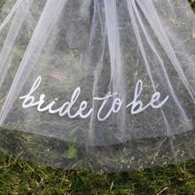 1pc Bride-To-Be Foiled Letter Party Headband Veil, Short Style Suitable For Wedding Dress, Party & Marriage Headdress Accessory Fall Clothes For Women