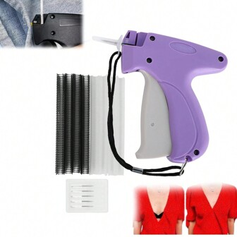 Quick Clothing Fixer,Consulbefor Sewing Machine,Quilt Tacking Gun,Micro Stitch Gun,Mini Stitch Hemming Gun For Clothes,Micro Tagging Stitch Tool For Clothing(1 Tag Gun + 6 Needles + Glue Needles 500 White And 500 Black)