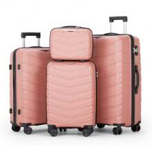 V-Shaped Stripes 4-Piece Suitcase With PP Handbag PP Trolley Case 14in 20in 24in 28in PP Iron Trolley Fashionable Color