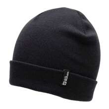 Jack Wolfskin 1 pièce Bonnet de sport d'hiver chaud doublé de molleton unisexe, casquette coupe-vent pour l'extérieur