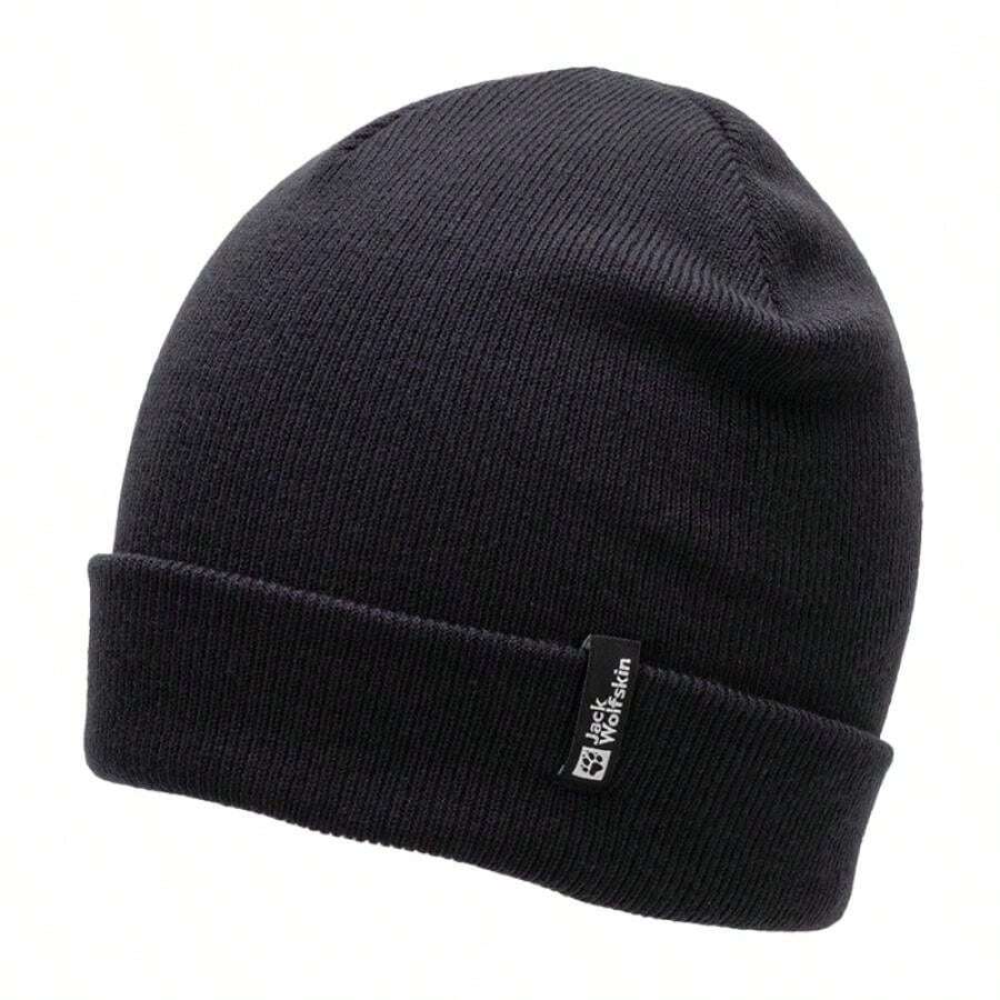Jack Wolfskin 1 pièce Bonnet de sport d'hiver chaud doublé de molleton unisexe, casquette coupe-vent pour l'extérieur