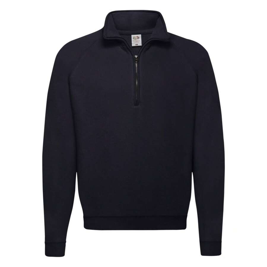 Fruit of the Loom Mens Classic Zip Neck Sweatshirt (Deep Navy) - 280gsm 80% Cotton/20% Polyester - 藍色 - 查看 1
