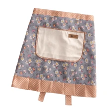 1 pieza Delantal de cintura de estilo rústico de lienzo transpirable, fresco y lindo, duradero y resistente al aceite para cocinar, uso en la cocina, uso doméstico - Delantal de cocina y comedor de media longitud