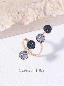 1pc Minimalist Bead Open Ring, Suitable For Daily Wear - Yellow Gold - View 3