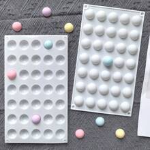 1 个 35 腔半球形硅胶烘焙模具，用于制作果冻、巧克力、纸杯蛋糕和布丁 - 白色 - 查看 2