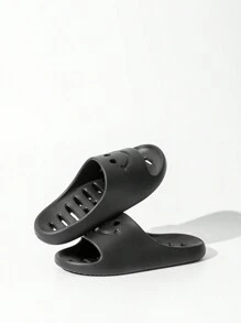 Solid Color Soft Soled Slippers Made Of EVA Material, Lightweight And Comfortable, Suitable For Home Bathing, Anti Slip Quick Drying Shoes