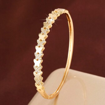 1pc Elegant Animal Butterfly Arrangement Design Cubic Zirconia Inlaid Women Bracelet