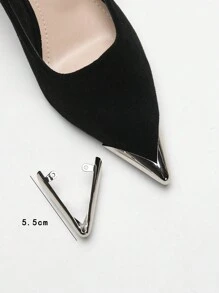 Punta Puntiaguda Para Mujer, Cubierta Protectora Para El Dedo Del Pie, Accesorios Para El Dedo Del Pie, Puntera Extraíble, Cabeza De Metal