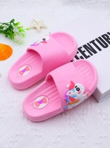 New Soft Bottom Children Fashion Slippers, Girls Fashion Slippers, Flat Sandals, Cute Unicorn Design, For Girls, Beach Shoes, Kids & Toddlers, Princess Shoes