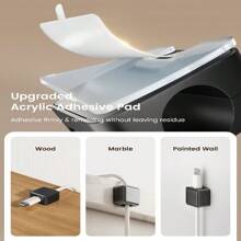 磁性电线整理器，6 件装粘性充电线夹，适用于床头柜，轻松固定电线夹，用于电话、家庭、办公室、办公桌的电线管理 | 通用 | 强磁铁