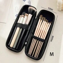 1个大容量便携式化妆刷收纳盒，旅行化妆刷包，适用于眼影刷、散粉刷、首饰盒、化妆刷收纳袋、化妆刷架、化妆刷架、香水收纳盒、化妆包，女士礼物，圣诞礼物，女士礼物创意，房间装饰 - 黑色 - 查看 9