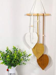 1pc Nordic Style Handwoven Colorful Leaves Hanging Decor, Simple Minimalist Boho Style Wall Tapestry For Bedroom, Living Room, Holiday Home