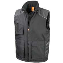 Result Unisex WorkGuard Vostex Bodywarmer / Gilet / Workwear (Black) - 100% Polyester - 黑色 - 查看 1