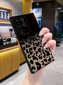 1pc Ombre Leopard Pattern Protective Phone Case Compatible With Apple, Galaxy, Infinix, Redmi, OPPO, VIVO, Realme
