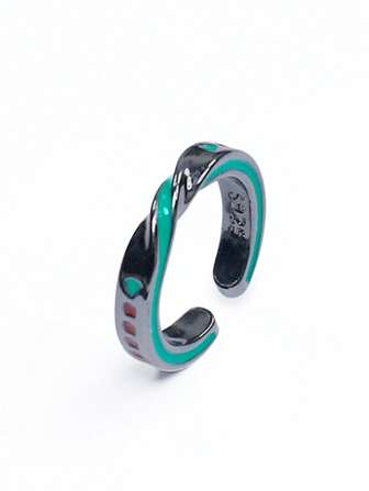 1pc MIKU Ring: Black Mobius Single Loop Open Ring, Fashionable Accessory Suitable For Men & Women Cosplay, Ideal Gift For Fans,Miku,Cosplay,Vocaloid