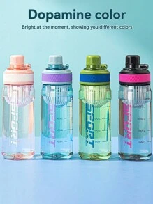 1PC/630ml-Large-Capacity Fitness Water Bottle - Drop-Proof And Leak-Proof Plastic Summer Cup - High Temperature Resistant Water Bottle For Boys - Portable Student Sports Cup - Fitness For Pregnant Women - Leak-Proof And Drop-Proof Plastic Cup - Men's And Women
