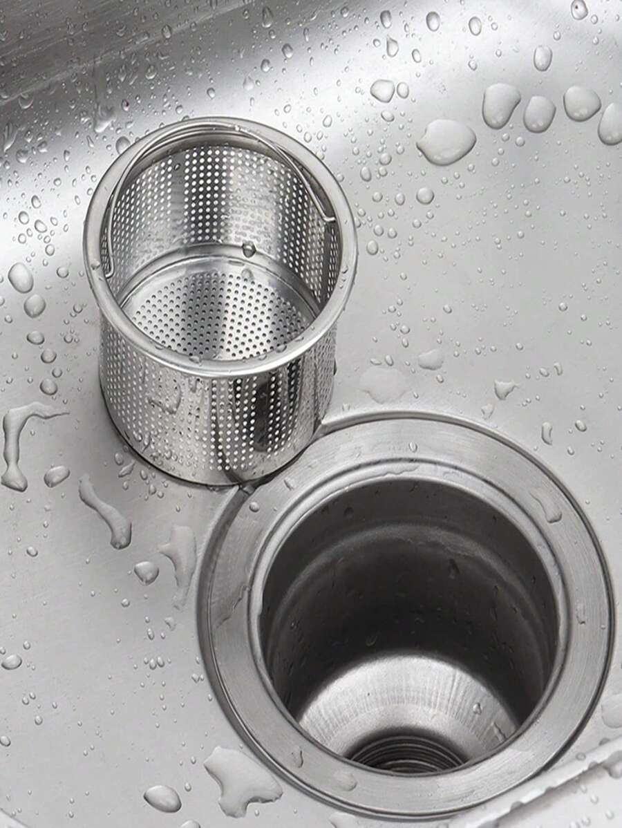 1 pieza Colador de fregadero de acero inoxidable de tamaño pequeño - Protector de drenaje de cocina eficiente, fácil de limpiar, anti-obstrucción, anti-óxido, apto para lavavajillas - Accesorio de cocina esencial para uso doméstico, restaurante y comercial